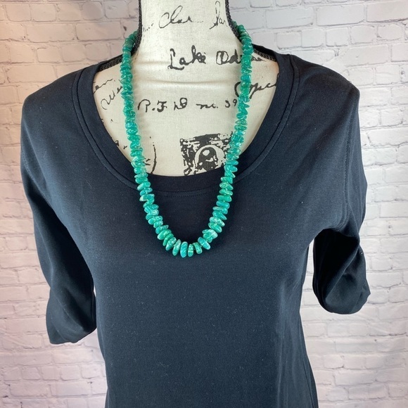 Turquoise Colored Glass Bead Necklace - Picture 1 of 3